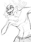  anthro canine cigarette fangs male mammal monochrome open_mouth sketch smile solo teeth tsukinori 