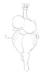  anthro big_breasts breasts cabigoola clothed clothing female giraffe huge_breasts hyper hyper_breasts jogging mammal monochrome nipple_bulge obese overweight solo standing 