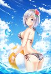  ass bikini hamakaze_(kancolle) kantai_collection ltt_challenger swimsuits wet 