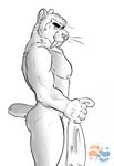  anthro barazoku butt feline invalid_tag mammal muscular profile saber sabertooth_(disambiguation) sharpiesabre towel whiskers 