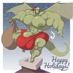  anthro balls big_balls bulge christmas clothing dragon holidays huge_balls humanoid hyper hyper_balls hyper_muscles hyper_penis male muscular penis smile solo underwear whatinsomnia 