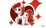  cutie_mark equine eyelashes fan_character fur hair hooves mammal my_little_pony mysticalpha red_eyes red_hair smile solo standing whit_background white_fur 