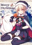  :t artoria_pendragon_(all) black_footwear black_legwear blonde_hair boots bucket cape chicken_(food) chicken_leg christmas christmas_stocking commentary_request eating fate/grand_order fate_(series) food food_on_face fur-trimmed_boots fur_trim gloves hat jpeg_artifacts merry_christmas pantyhose sack santa_alter santa_costume santa_hat solo thigh_boots thighhighs toosaka_asagi yellow_eyes 