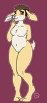  2016 alarcosegy_(artist) anthro breasts carmen_loppe_(character) digital_media_(artwork) female fur hair lagomorph mammal navel nude rabbit simple_background slightly_chubby smile solo standing thick_thighs 