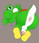  all_fours anthro anus ass_up balls big_nose butt clothing erection footwear looking_at_viewer looking_back mario_bros nintendo nude penis presenting presenting_hindquarters seyrmo shoes video_games yoshi 