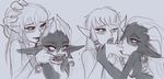  blush drooling fangs female female/female fingers-in_mouth lips long_tongue midna nintendo princess_zelda saliva saliva_string size_difference sketch the_legend_of_zelda tongue twilight_princess ungulatr video_games 