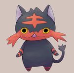  black_fur boke_(artist) cat cute fangs feline fur humor hybrid jibanyan litten looking_at_viewer mammal nintendo pok&eacute;mon red_fur solo video_games yo-kai_watch 