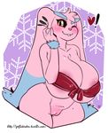  ! &lt;3 2016 alternate_color anthro areola arnachy big_breasts biting_lip black_sclera blush breasts female fur huge_breasts looking_at_viewer lopunny nintendo one_eye_closed pink_fur pok&eacute;mon pussy solo video_games wink yellow_eyes 