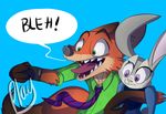  2016 anthro canine disney female fox fur judy_hopps lagomorph male mammal nick_wilde rabbit xplaysx_(artist) zootopia 