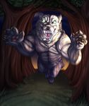  attack canine ear_piercing glasswalker growling mammal piercing pounce roaring were werewolf wolf 