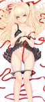  :q alice_(bishoujo_mangekyou) areola_slip areolae ass_visible_through_thighs bangs bare_legs bare_shoulders bed_sheet bishoujo_mangekyou black_dress black_panties blunt_bangs breasts check_character christmas collarbone dakimakura dress flat_chest floral_print frilled_dress frills genderswap genderswap_(mtf) green_eyes groin hair_ornament hair_tie hands_on_own_chest highres lipstick long_hair long_legs looking_at_viewer lying makeup navel nooko on_back on_bed one_side_up panties panty_pull pillow pink_lips print_dress red_ribbon ribbon shadow short_dress side-tie_panties sleeveless sleeveless_dress smile solo stomach strap_slip tongue tongue_out underwear 