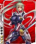  angry armored_boots asagiri bangs black_bodysuit blue_eyes taimanin_asagi_battle_arena 