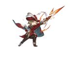  blue_eyes boots brown_hair capelet crying feathers full_body gloves granblue_fantasy harvin hat male_focus minaba_hideo official_art one_eye_closed open_mouth pointy_ears solo sparkle sword tears transparent_background vermeil weapon 