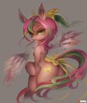  bare_back butt cutie_mark equine eyelashes fan_character fur girlsay green_eyes hair hooves mammal my_little_pony nude pink_fur pink_hair smile solo 