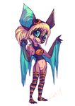  2014 alpha_channel anthro bat blonde_hair featureless_crotch female fruit_bat hair mammal membranous_wings navel simple_background smile solo standing transparent_background wings zenirix 