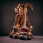  2019 3d_(artwork) ambiguous_gender anthro anus butt canid canine canis claws digital_media_(artwork) dog feet fur gaping gaping_anus hyper hyper_anus mammal paws simple_background smile solo tchaikovsky2 toe_claws what 