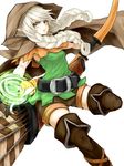  arrow azure_luna belt blonde_hair boots bow_(weapon) braid breasts brown_eyes brown_footwear brown_legwear cloak dragon's_crown elf elf_(dragon's_crown) gloves highres hood leather leather_boots long_hair pointy_ears shorts small_breasts solo thigh_boots thighhighs twin_braids weapon 
