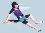  2016 anthro armpits canine clothed clothing dick_out digital_drawing_(artwork) digital_media_(artwork) dog erection fur gumowedildo hair human_genitalia humanoid_penis leaning leaning_back lying male mammal penis pinup pose simple_background smile solo underwear white_fur 