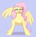  2016 augustbebel blush equine female feral fluttershy_(mlp) friendship_is_magic hair hooves long_hair mammal my_little_pony pegasus pink_hair pussy_juice solo tongue tongue_out wings 