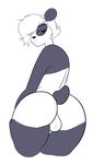  2016 anthro backsack balls bear big_butt butt girly hair hair_over_eye l_a_v looking_at_viewer male mammal panda simple_background solo wide_hips 