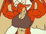  animated anthro clothed clothing dragon female flexing horn muscular smile solo tridark wings 