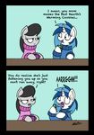  2016 black_hair bobthedalek clothed clothing comic cookie dialogue duo earth_pony eating english_text equine eye_contact female feral food friendship_is_magic fur grey_fur hair horn horse mammal multicolored_hair my_little_pony octavia_(mlp) pony text unicorn vinyl_scratch_(mlp) white_fur 
