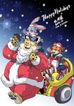  2016 anthro benjamin_clawhauser canine cheetah christmas disney feline female fox fur holidays inuiookawa judy_hopps lagomorph male mammal nick_wilde rabbit zootopia 