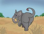  alorix butt elephant female feral looking_back mammal pussy solo thick_ass 