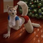  canine christmas cute female fifa holidays mammal notdonebaking risque russia tree wolf world_cup zabivaka 