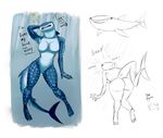  2016 absurd_res ambiguous_gender anthro armpits blue_body breasts butt countershading destiny_(finding_dory) dialogue digital_media_(artwork) disney duo english_text exposed_breasts feet female feral fin finding_dory fish front_view fullmetalmentalist hi_res looking_at_viewer lordvader914 marine multicolored_body multiple_poses nipples nude one_eye_closed open_mouth open_smile pixar pose pussy rear_view shaded shark side_view simple_background sketch sketch_page smile solo_focus spots spotted_body tail_fin text three-quarter_view underwater water whale_shark white_body 