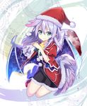  bad_id bad_pixiv_id bangs blue_eyes borrowed_character christmas closed_mouth commentary_request cthulhu_mythos feathers full_body fur_trim hair_between_eyes hair_feathers hat holding jacket leaf long_hair looking_at_viewer nyori original over_shoulder personification pointy_ears pom_pom_(clothes) puffy_sleeves purple_hair red_hat red_jacket sack santa_hat shantak_(cthulhu_mythos) shirt smile solo sparkle star suspenders white_shirt wings 
