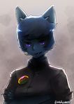  anthro blue_fur cartoon_network cat clothed clothing crossed_arms dress_shirt feline female fur hair mammal mature_female melodyrabbit mother nicole_watterson parent purple_eyes shirt short_hair solo the_amazing_world_of_gumball 