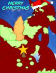  2016 4_arms alien animal_genitalia animal_penis anthro big_butt butt canine canine_penis christmas digital_media_(artwork) english_text erection fox fur glowing glowing_eyes hat holidays hybrid knot living_tail looking_at_viewer male mammal multi_arm multi_limb multi_penis nude penis redgreenfluffball santa_hat smile solo text tongue zach_snowfox 