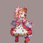  bad_id bad_pixiv_id bangs blue_eyes boots closed_mouth dress final_fantasy final_fantasy_xiv full_body grey_background high_ponytail lalafell long_hair long_sleeves looking_away looking_to_the_side lowres nanamo_ul_namo pink_hair pink_ribbon pixel_art pointy_ears red_footwear ribbon shirokuro_(oyaji) sidelocks simple_background sleeves_past_wrists smile solo standing tiara 