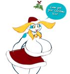  aijou averyshadydolphin big_breasts breasts christmas clothing dragon dress eyebrows female hat holidays text 