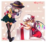  :o black_footwear black_hat black_legwear blonde_hair blush bow box commentary_request crystal eyeball flandre_scarlet full_body gift gift_box green_eyes green_skirt hair_bow hat heart heart_of_string koissa komeiji_koishi looking_at_another merry_christmas miniskirt mob_cap multiple_girls pantyhose puffy_short_sleeves puffy_sleeves red_bow red_skirt red_vest shirt shoes short_sleeves silver_hair skirt skirt_set sleeping sleeping_upright thighhighs third_eye touhou vest white_legwear wings wrist_cuffs yellow_shirt zettai_ryouiki 