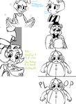  2015 animatronic anthro avian balloon_boy_(fnaf) bear bib bird bow_tie bowl buckteeth chicken clothing dialogue dress english_text female five_nights_at_freddy&#039;s five_nights_at_freddy&#039;s_2 food freddy_(fnaf) group hat humanoid inkyfrog lagomorph looking_at_viewer machine male mammal oblivious rabbit restricted_palette robot simple_background smile spoon tears teeth text top_hat toy_bonnie_(fnaf) toy_chica_(fnaf) video_games white_background 
