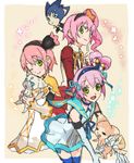  3girls apron choker coat dress elbow_gloves gloves green_eyes hairband kanonno_earhart kanonno_grassvalley mormo multiple_girls one_eye_closed panille pasca_kanonno pink_hair ribbon rocksprings short_hair side_ponytail smile tales_of_(series) tales_of_the_world_radiant_mythology tales_of_the_world_radiant_mythology_2 tales_of_the_world_radiant_mythology_3 thighhighs wink 