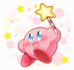  2016 alien blue_eyes blush kirby kirby_(series) male nintendo solo video_games wand ねる 