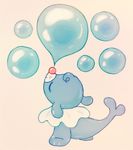  blue_body bubble cute eyes_closed greatgretuski happy mammal marine nintendo pinniped pok&eacute;mon popplio seal smile solo video_games 