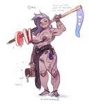  alcohol armpits beer beverage breasts cup cyancapsule female hair humanoid long_hair meat nipple_chain nipple_piercing nipples not_furry nude orc piercing pose purple_hair pussy sketch solo voluptuous 