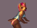  2016 anthro bent_over bottomless breasts brown_fur butt clothed clothing digital_media_(artwork) female fur hair hyena invalid_color looking_back mammal open_mouth panties pink_fur pink_panties presenting presenting_hindquarters shirt simple_background skymafia smile solo tank_top tongue underwear 