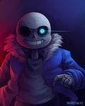  animated_skeleton bone clothing glowing glowing_eyes male mammal nurinaki sans_(undertale) skeleton undead undertale video_games 