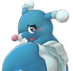  blue_body blush brionne cute fangs looking_at_viewer looking_back mammal marine nervous nintendo pinniped pok&eacute;mon seal shy sitting solo sweat unknown_artist video_games 