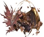  armor armored_boots beard belt boots cape facial_hair full_body galadar gloves granblue_fantasy hammer helmet horns male_focus minaba_hideo official_art orange_eyes orange_hair rock shield solo transparent_background 