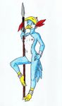  anthro avian avian_(starbound) beak breasts feathers female nipples nude pussy simple_background solo starbound video_games 