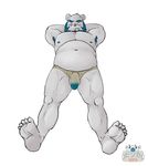  2016 anthro apparent_penis armpits barefoot bear biceps briefs bulge clothed clothing digital_media_(artwork) feet foot_fetish fur hair hisoka-bear humanoid_penis looking_at_viewer male mammal musclegut muscular muscular_male navel nipples nude paws pecs penis polar_bear simple_background slightly_chubby smile solo toes topless underwear wet wet_pants wet_underwear white_fur 