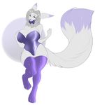  anthro big_breasts breasts canine clothing corset female huge_breasts legwear lingerie mammal slightly_chubby smile solo teil thigh_highs wide_hips 