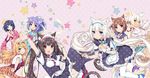  animal_ears azuki chocolat cinnamon_(neko_para) coconut heels heterochromia maid maple_(neko_para) minazuki_shigure neko_para neko_works nekomimi sayori seifuku tail vanilla waitress yukata 