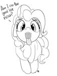  earth_pony english_text equine female friendship_is_magic hair horse looking_at_viewer mammal my_little_pony open_mouth pabbley pinkie_pie_(mlp) pony simple_background sketch solo teeth text tongue tongue_out white_background wide_eyed 